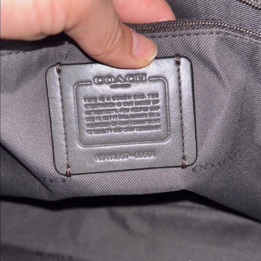 Coach Brown Leather Shoulder Bag with Gold Accents - Picture 10 of 11